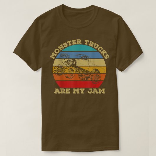  monsterwagens zijn mijn jam Retro Sunset Mannen T-shirt (Design voorkant)