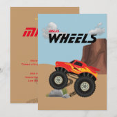 Monsterwielen oranje, geel, rood, groen kaart (Voorkant / Achterkant)