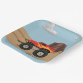 Monsterwielen oranje, geel, rood papier bord (Gebogen)