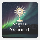 Monstrance Source & Summit Aurora Borealis Vierkante Sticker (Voorkant)