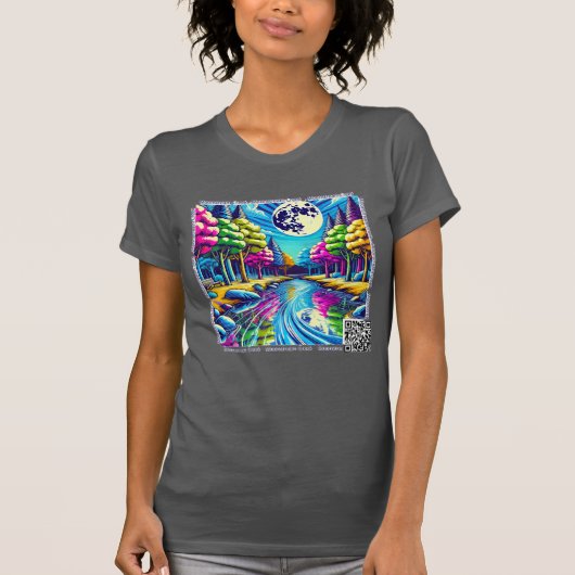 Monstream Creek Pop-Art Natuur Design T-shirt (Voorkant)