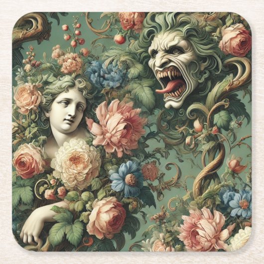 Monstres au Paradis – Gothic Victorian Kartonnen Onderzetters (Voorkant)