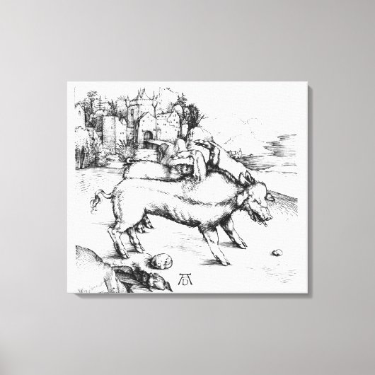 Monstro Pig Canvas Afdruk (Voorkant)