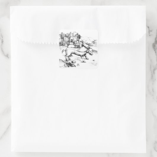 Monstro Pig Vierkante Sticker (Tas)