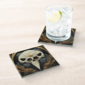 Monstro Raven Horror Gothic Gothic Glazen Onderzetter (Schuin)