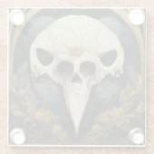 Monstro Raven Horror Gothic Gothic Glazen Onderzetter (Achterkant)