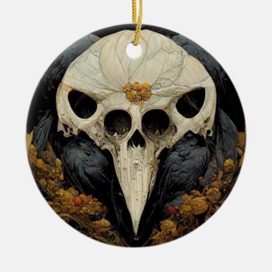 Monstro Raven Horror Gothic Gothic Keramisch Ornament (Voorkant)