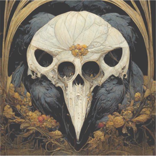 Monstro Raven Horror Gothic Gothic Sticker (Voorkant)