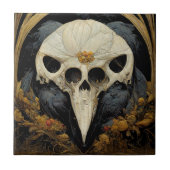 Monstro Raven Horror Gothic Gothic Tegeltje (Voorkant)