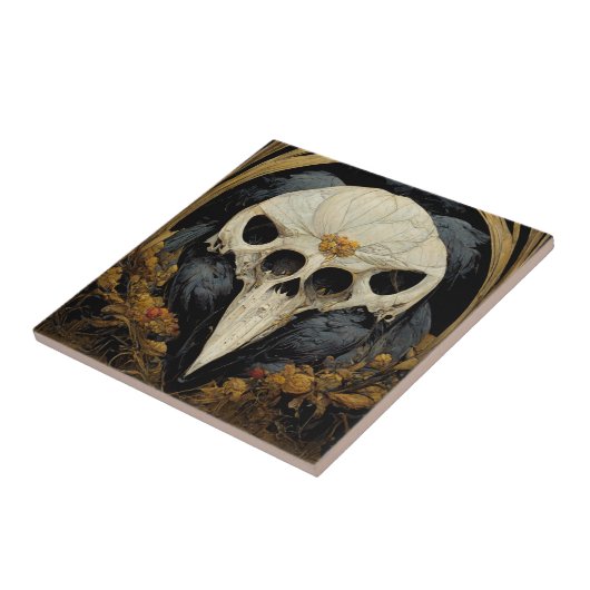 Monstro Raven Horror Gothic Gothic Tegeltje (Zijkant)