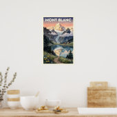 Mont Blanc Alpen Reis van Oude Stijl Poster (Keuken)