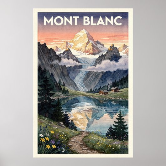 Mont Blanc Alpen Reis van Oude Stijl Poster (Voorkant)