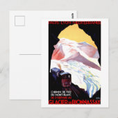 Mont Blanc, berg-Frankrijk,  treinverkeer Briefkaart (Voorkant / Achterkant)