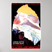 Mont Blanc, berg-Frankrijk,  treinverkeer Poster (Voorkant)