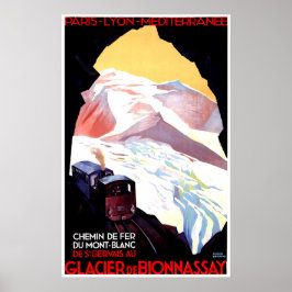 Mont Blanc, berg-Frankrijk,  treinverkeer Poster