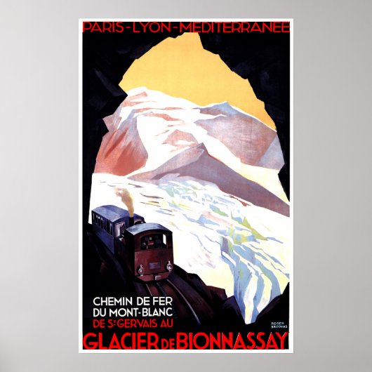 Mont Blanc, berg-Frankrijk,  treinverkeer Poster (Voorkant)