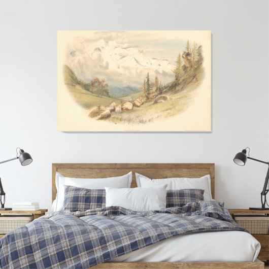 Mont Blanc Canvas Afdruk (Insitu (Slaapkamer))