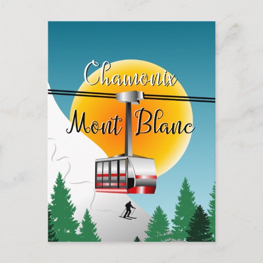 Mont Blanc Chamonix poster voor oldtimers Briefkaart (Voorkant)