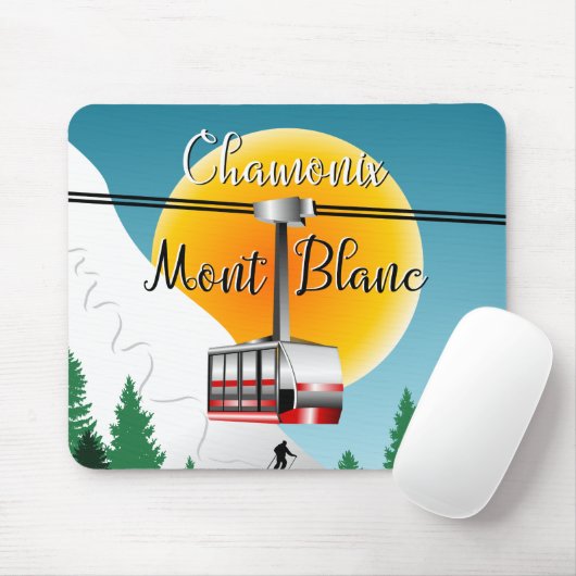 Mont Blanc Chamonix vintage-poster Muismat (Met muis)