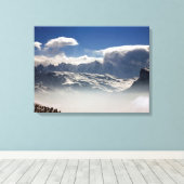 Mont Blanc France Holiday Card Canvas Afdruk (Insitu (Houten vloer))