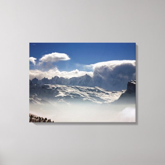 Mont Blanc France Holiday Card Canvas Afdruk (Voorkant)
