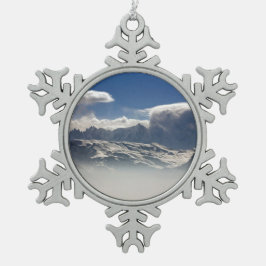 Mont Blanc France Holiday Card Poster Photo Block Tin Sneeuwvlok Ornament