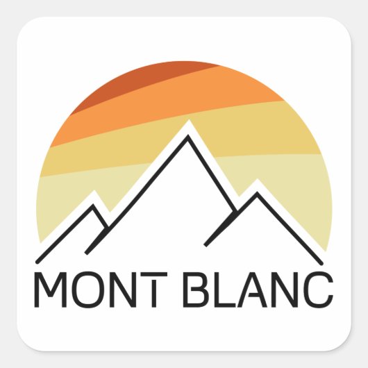 Mont Blanc France Retro Vierkante Sticker (Voorkant)