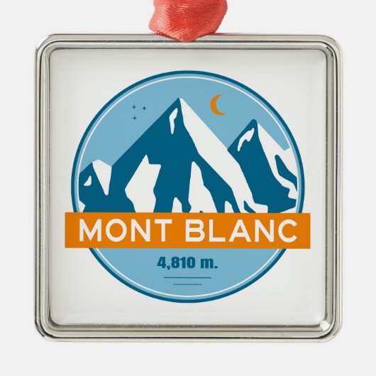Mont Blanc France Stars Moon Metalen Ornament (Voorkant)