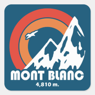Mont Blanc France Sun Eagle Vierkante Sticker