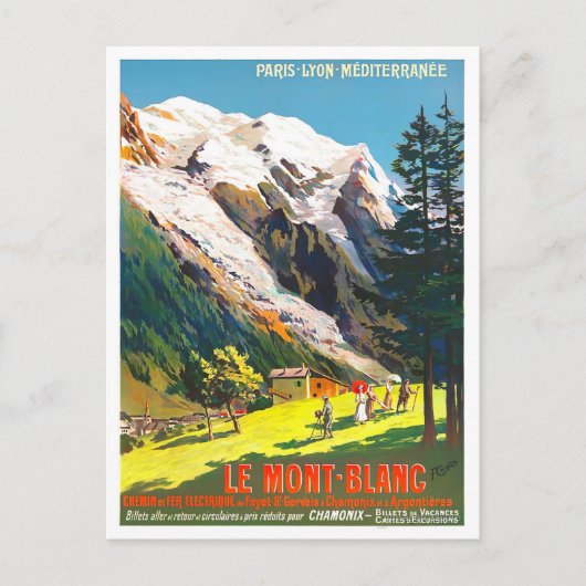 Mont Blanc France vintage Briefkaart (Voorkant)