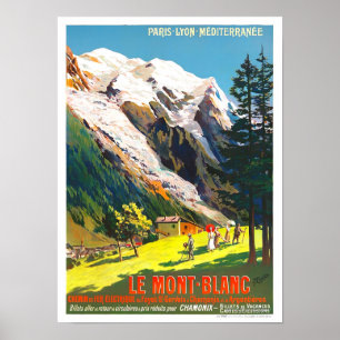 Mont Blanc France vintage Poster