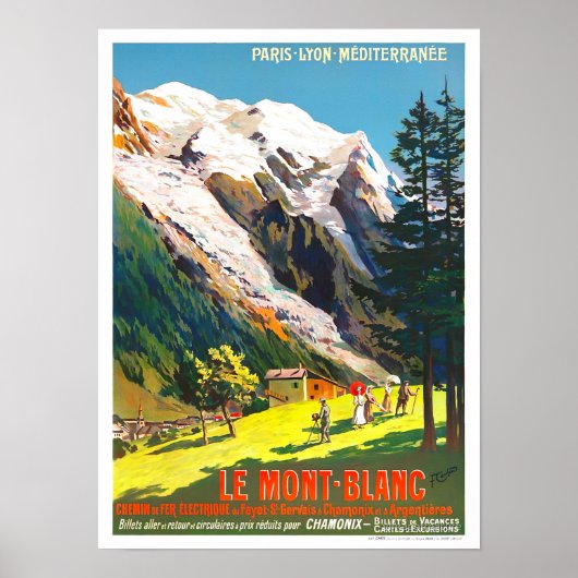 Mont Blanc France vintage Poster (Voorkant)