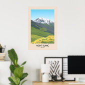 Mont Blanc Frankrijk Reisposter Poster (Thuiskantoor)