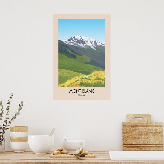 Mont Blanc Frankrijk Reisposter Poster (Keuken)