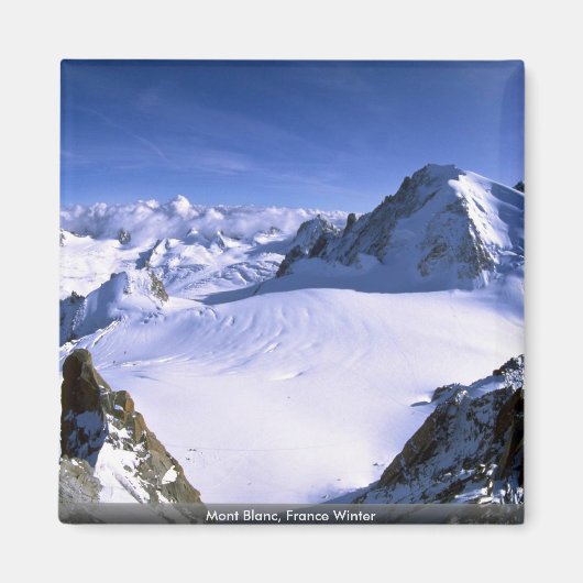 Mont Blanc, Frankrijk Winter Magneet (Voorkant)