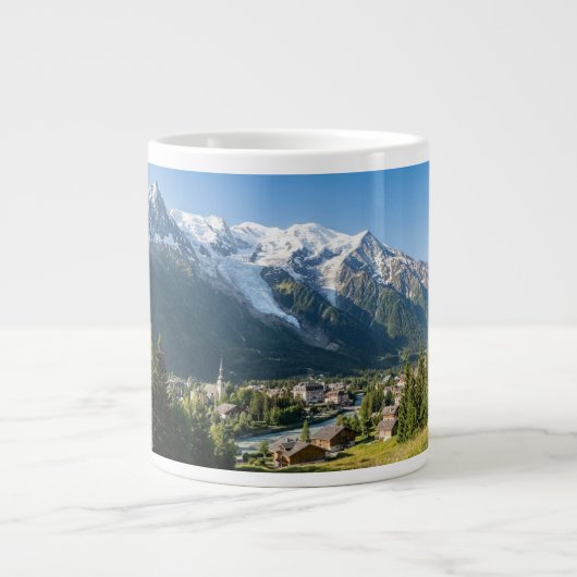 Mont Blanc French Alps Chamonix Custom Grote Koffiekop (Voorkant)