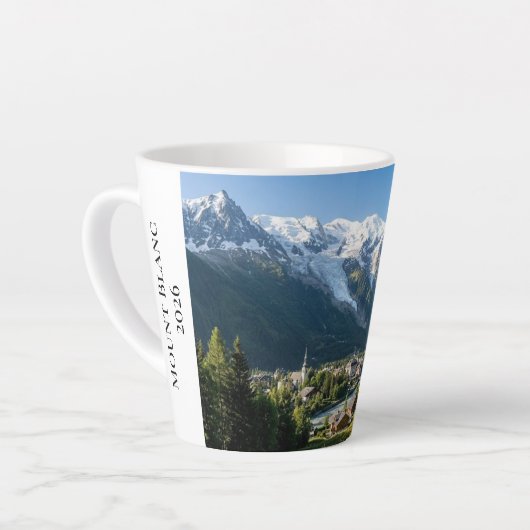 Mont Blanc French Alps Chamonix Custom Latte Mok (Linkerhoek)