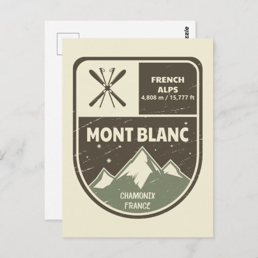 Mont Blanc French Alps Chamonix Frankrijk Briefkaart (Voorkant / Achterkant)