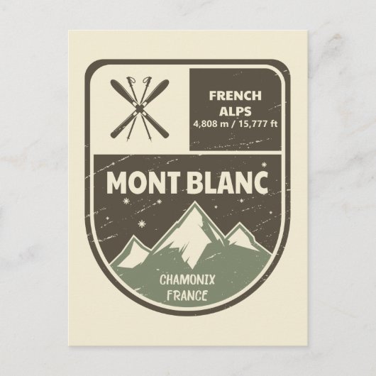 Mont Blanc French Alps Chamonix Frankrijk Briefkaart (Voorkant)