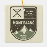 Mont Blanc French Alps Chamonix Frankrijk Keramisch Ornament<br><div class="desc">Mont Blanc Ski Badge Design met hoogte- en plaatsgegevens.</div>