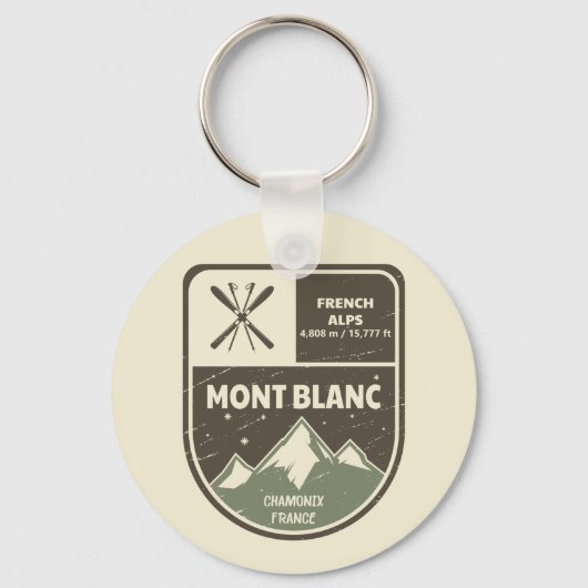 Mont Blanc French Alps Chamonix Frankrijk Sleutelhanger (Voorkant)