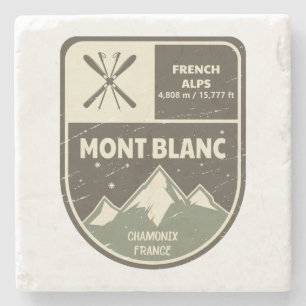 Mont Blanc French Alps Chamonix Frankrijk Stenen Onderzetter