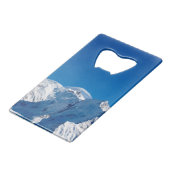 Mont Blanc-gebergte Creditkaart Flessenopener (Voorkant Gekanteld)
