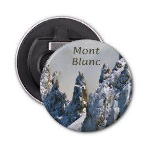 Mont Blanc Monte Bianco White Mountain Alps Europe Button Flesopener