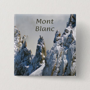 Mont Blanc Monte Bianco Witte Berg Alpen Europa Vierkante Button 5,1 Cm