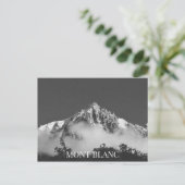 Mont Blanc Mountain Chamonix France BW Briefkaart (Staand voorkant)