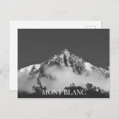 Mont Blanc Mountain Chamonix France BW Briefkaart (Voorkant / Achterkant)