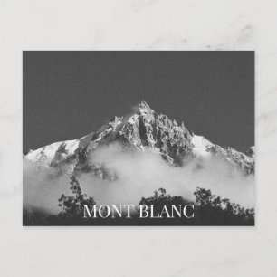 Mont Blanc Mountain Chamonix France BW Briefkaart