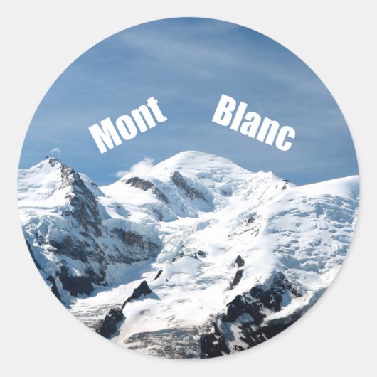 Mont Blanc Mountain - Magnificant! Ronde Sticker (Voorkant)