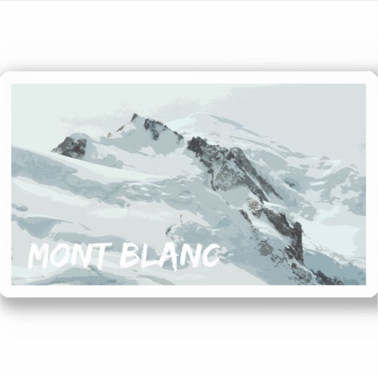 Mont Blanc Mountain Peak, Frankrijk Sticker (Voorkant)